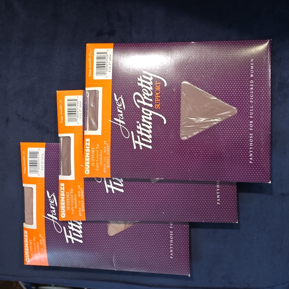 3 Hanes Fitting Pretty Support Pantyhose for Full-Figired Woman Size:4X